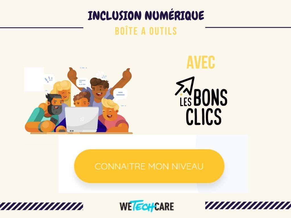 WeTechCareORG's tweet photo. [ #InclusionNumérique ] Arrêtons de surrestimer le niveau #numérique des français. Et si on commençait évaluer leurs acquis ? rdv sur #lesbonsclics #diagnostic #détection #orientation #formation #serviceweb #techforgood #socialtech https://t.co/UjzGcM2Wek