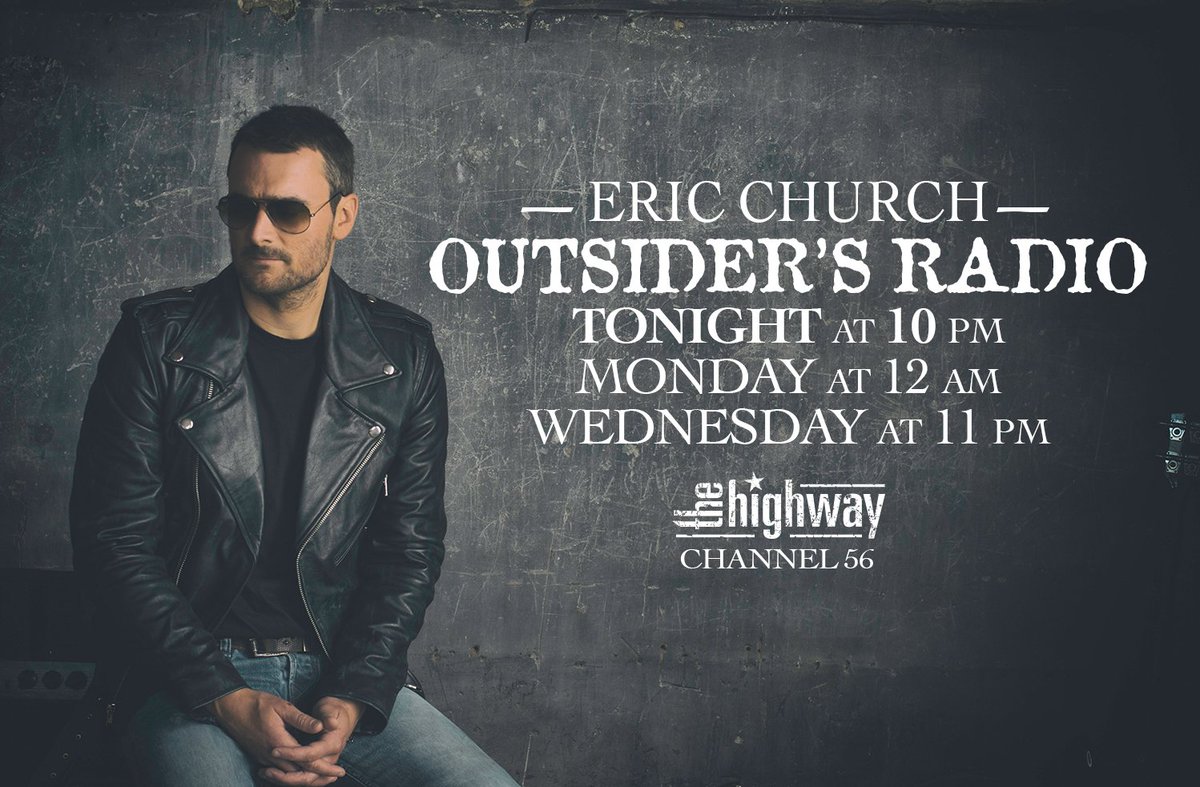 ericchurch's tweet photo. Tune in to @SXMTheHighway tonight for a brand new episode of Outsiders Radio, and follow the Outsiders Radio playlist to hear music featured from the show https://t.co/oCAMyqo03C https://t.co/XLBqcQySXi