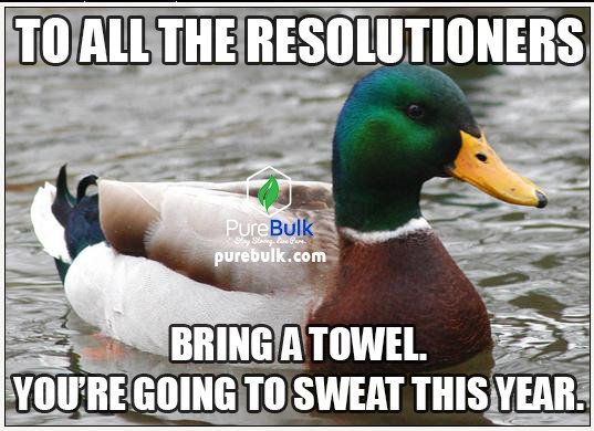 PureBulk's tweet photo. Some good advice for the new gym members. 🤔💪😂 
Don't forget, almost everything is 20% off at https://t.co/4Kodbuehyd this weekend. #FitFam #HappyNewYear #HappyNewYear2018 #NewYearsResolutions #Swole #Gains #PureBulk https://t.co/p0QlvbDff6