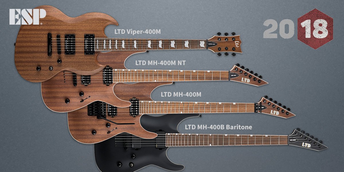 ESPGuitarsUSA's tweet photo. As part of our new models for 2018, we're adding some new guitars in the LTD "400 Series". They offer high-quality construction and premier components while being affordable for typical musicians on a budget. See the entire 2018 new model preview here... https://t.co/kqeAIxeOHz https://t.co/huWEVFimKT