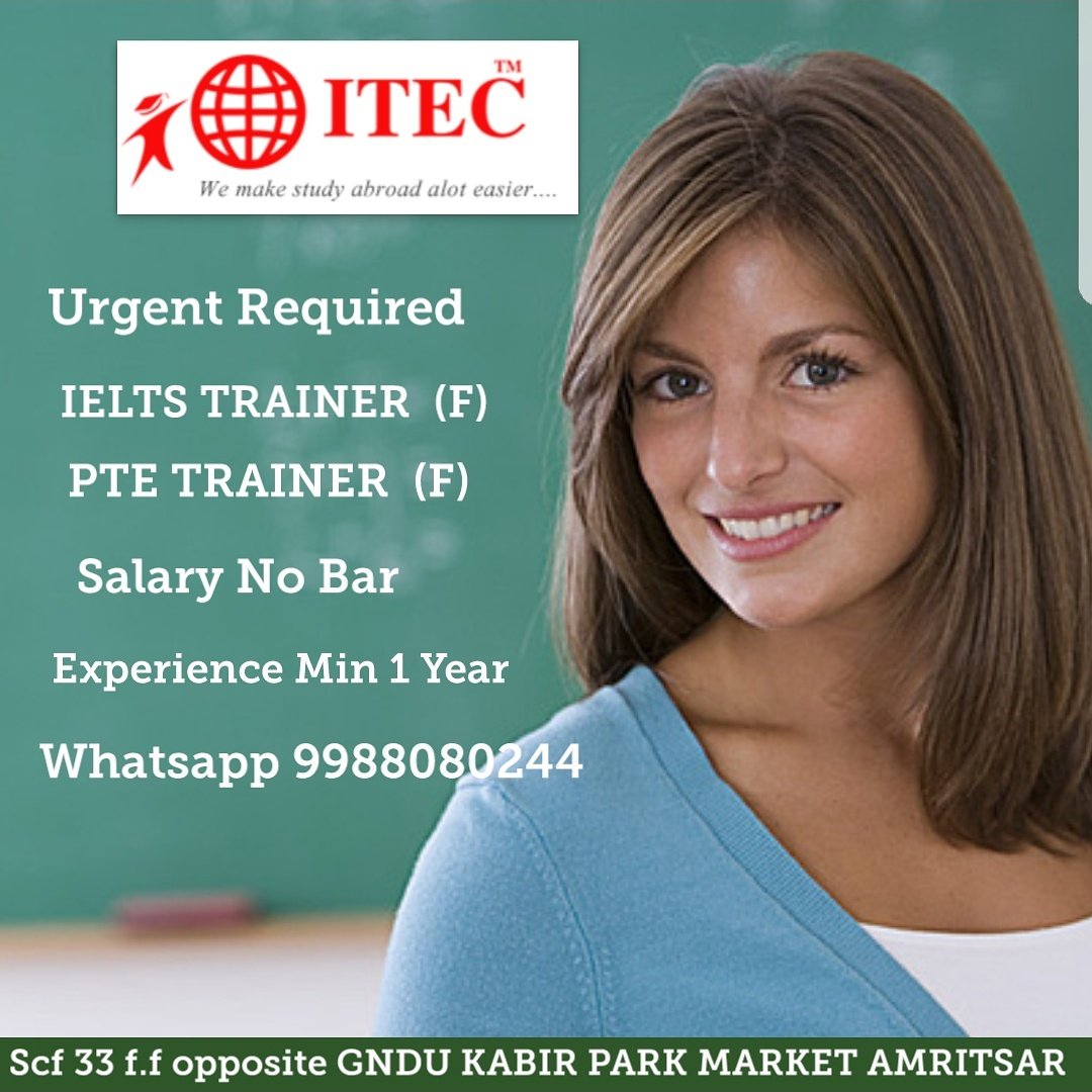 #Require #Full #time #IELTS #PTE #FEMALE #TRAINERS #HANDSOME #SALARY #GOOD #INCENTIVE #ITEC #ACADEMY OF #ENGLISH

#MENTOR #TILAKRAJ  #SCF33FFOPPGNDUKABIRPARKMARKET 
#NEARBIKANERSWEETS 
#9988080244