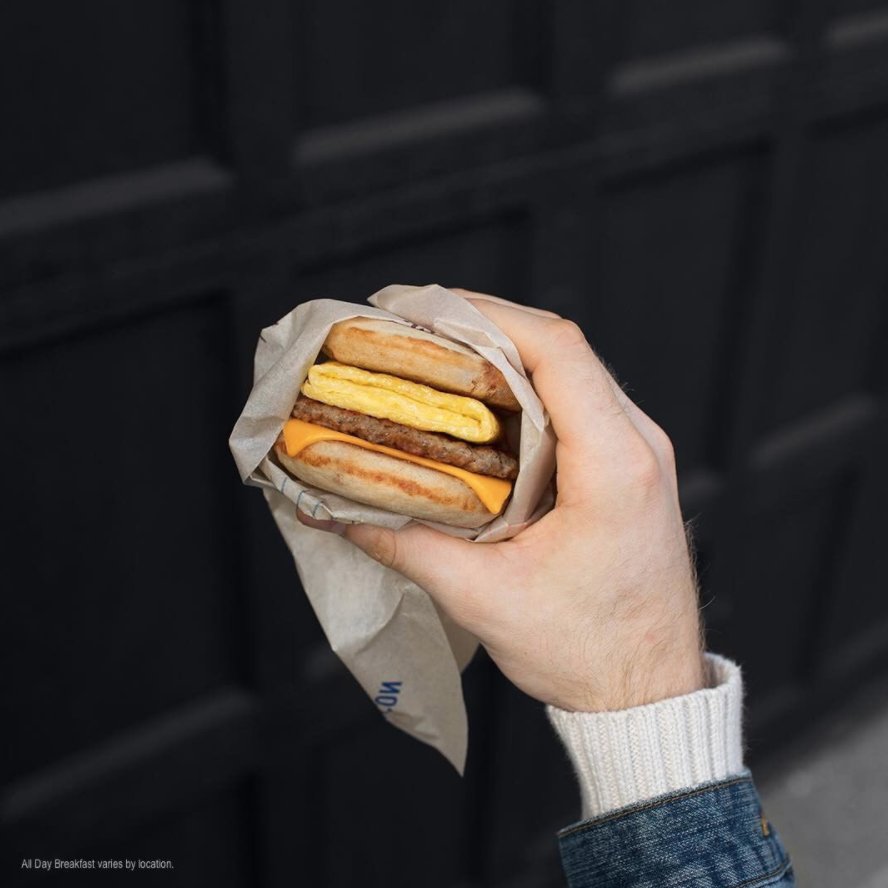 When you look down and realize you're holding perfection. #AllDayBreakfast