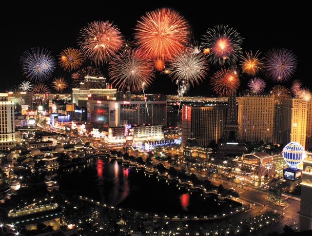 bookofvegas's tweet photo. At midnight, the casinos launch a fireworks display that makes the NYC ball drop look like child's play. Inside, the showrooms rock with the hottest entertainment and the nightclubs are packed with celebrities and party goers are dressed to impress. #BOVB #bookofvegasbaby https://t.co/8QBj2Rjm61