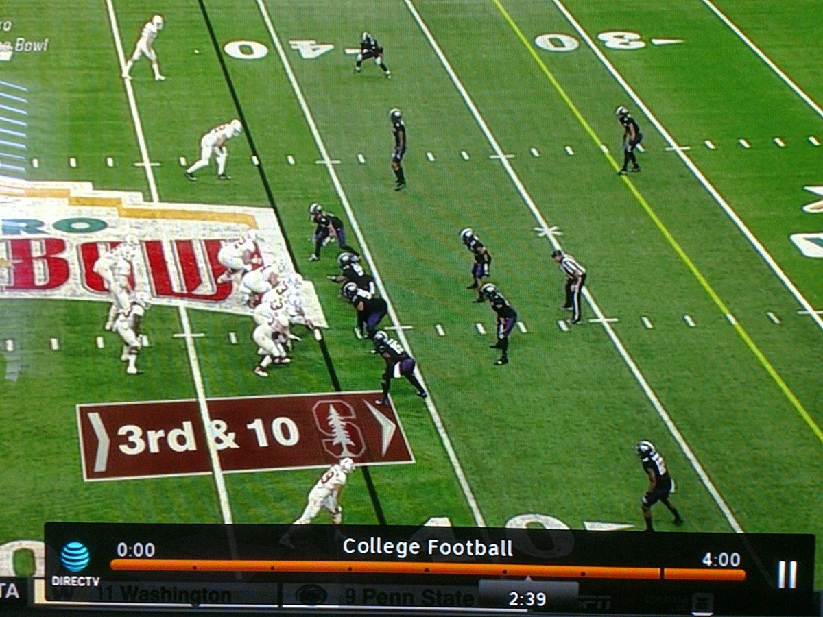 The_Coach_A's tweet photo. Rewatching the #TCUvsSTAN game. Interesting DL adjustments by TCU. When Stan comes out in bunch, the DE to the bunch stands up to read for stretch. The CB will knife in too.
Both DEs will stand up & tilt vs a gun/Spread set. Trying to box the run & funnel it to the ILBs. https://t.co/jPc9WSG1al