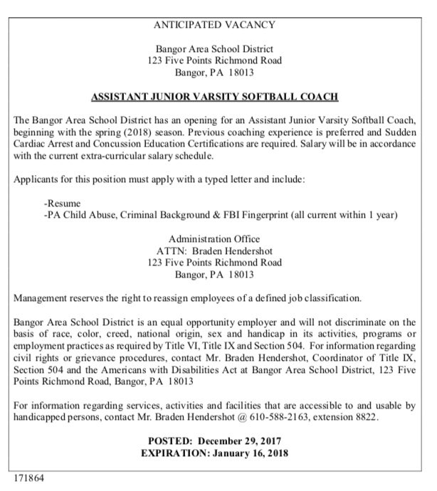 Slaterathletics On Twitter Coaching Vacancy Softball Jv Assistant Slatersoftball