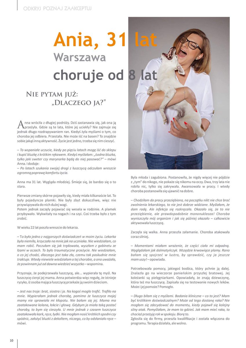 PolandPSORIASIS's tweet photo. Poznajcie historię Ani - trzeciej bohaterki kampanii ODKRYJ POZNAJ #ZAAKCEPTUJ.
– Zabrali mi leki […] Okazało się, że
zastrzyków nie będzie - opowiada Ania. Jak sobie poradziła? 
Wszystkie historie bohaterów znajdziecie tu -> https://t.co/azgZPTk2hj
#łuszczyca #psoriasis #WPD17 https://t.co/dGWJdLYDVg