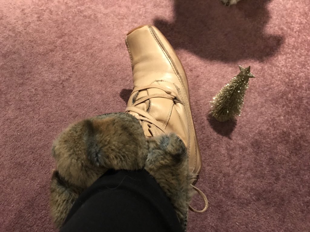 PSciGeek's tweet photo. @claire6thompson @SouthStPantry @Gill_D @PharmaSupportDi @roogreen @DrCDuggan @RuthEdwards101 @han_batchelor @NazarHamde @MrsQuaye @RachaelLemon @louisapower So chilly here... furry boot time, with the warming shadow of Flynn’s ears 🐶 #ShoeEvent https://t.co/UlSa43aQrY
