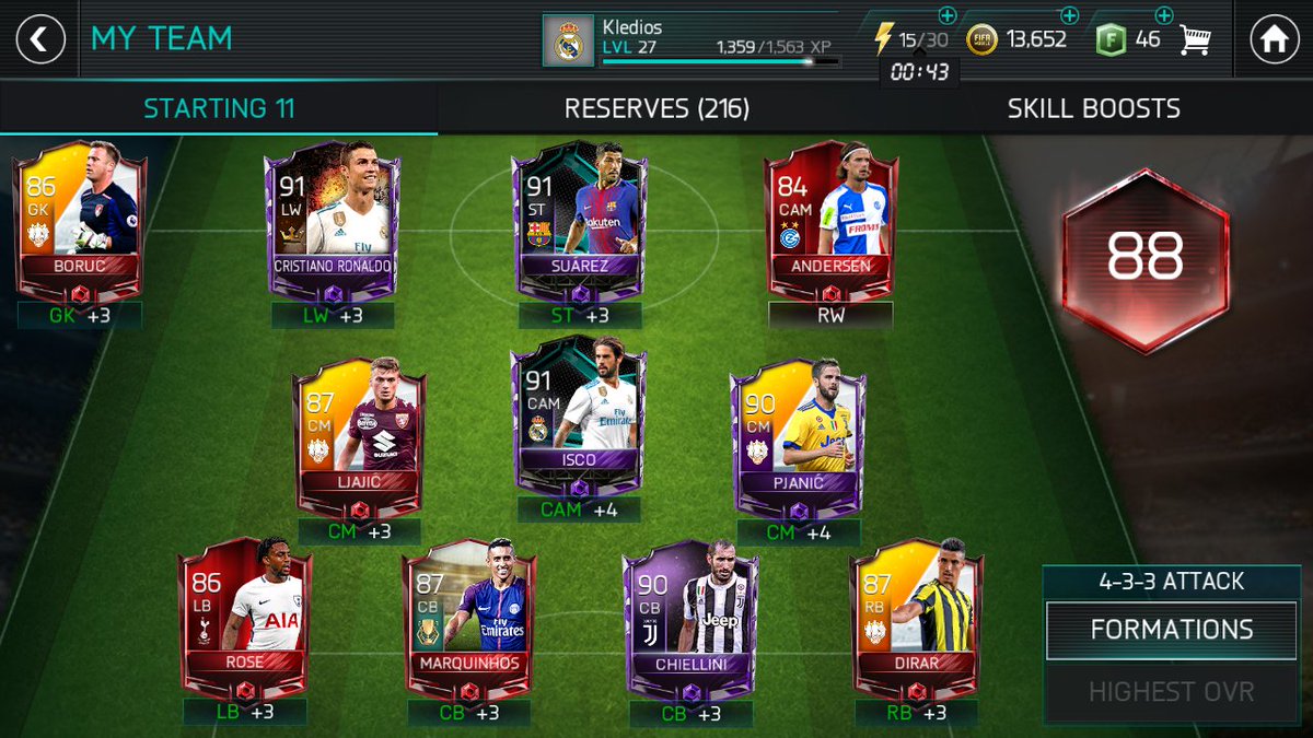 NicajKledios's tweet photo. @EAFIFAMOBILE My team for the moment https://t.co/kYUkrIEmgr