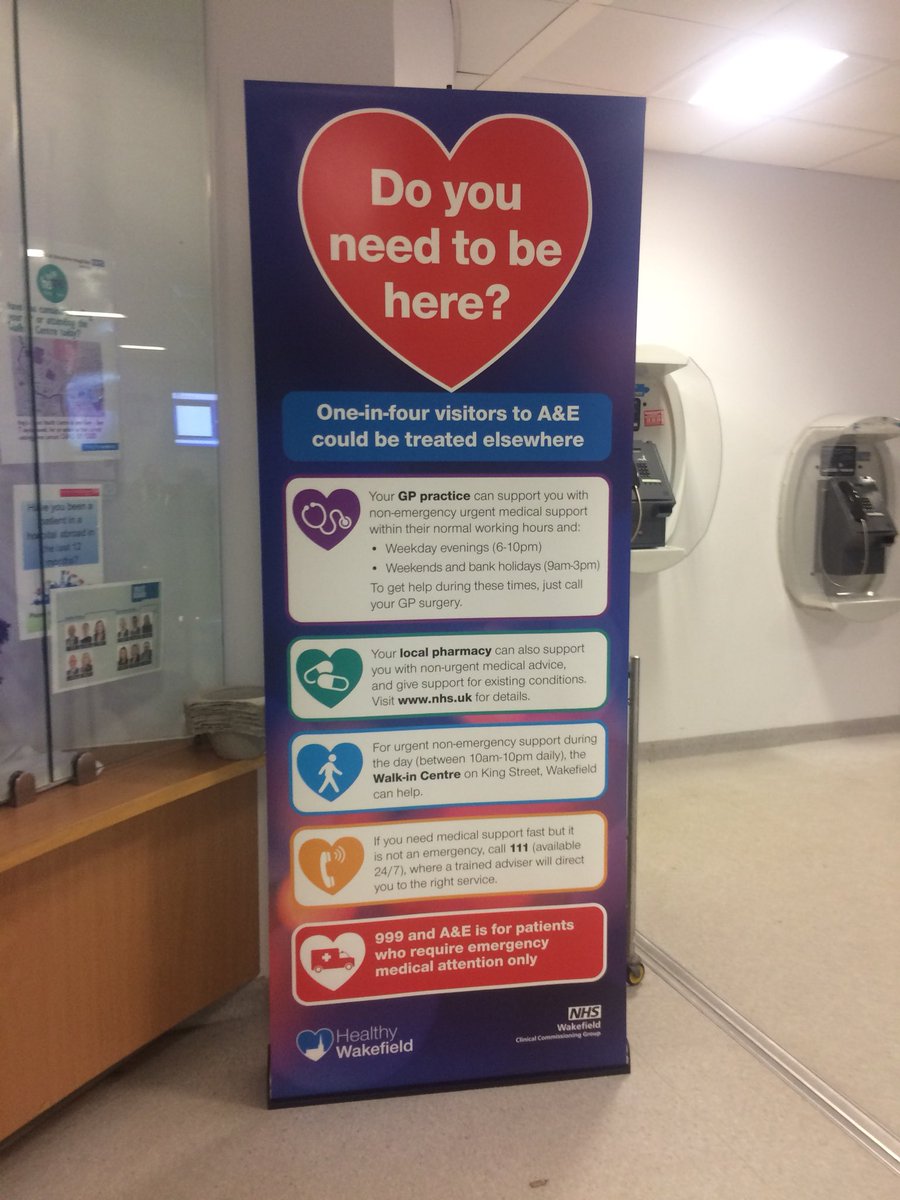 ErikaMcGinnes's tweet photo. Do you need to be here? Please think carefully before coming to our A&amp;E @MidYorkshireNHS. We are very very busy! @NHSWakefieldCCG https://t.co/GWAc8cCwuh