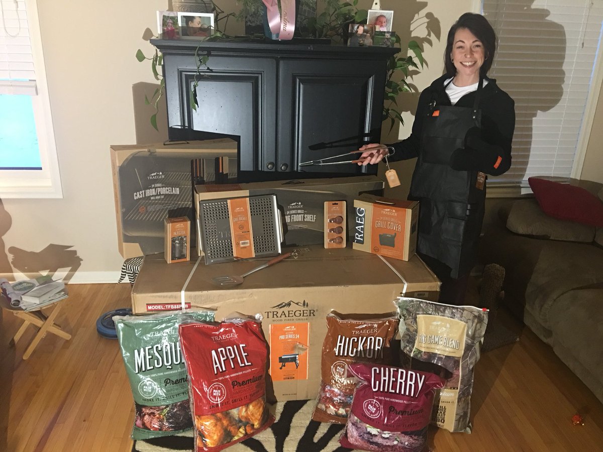 Delisi21's tweet photo. Holly won an Instagram contest but it looks like I’m the big winner now. Can’t wait for summer! #giveaway #traeger #jackpot https://t.co/z8D8rdD87k