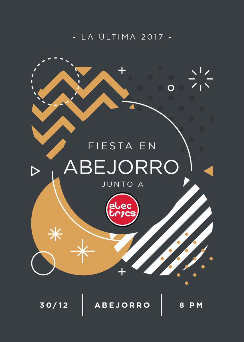 Los_Electrics's tweet photo. Nos estrenamos en el @abejorrogt 🐝 reventándola en la última fiesta del año!
No te la podés perder! #la220 #LosElectrics https://t.co/qc02wK0Kjx
