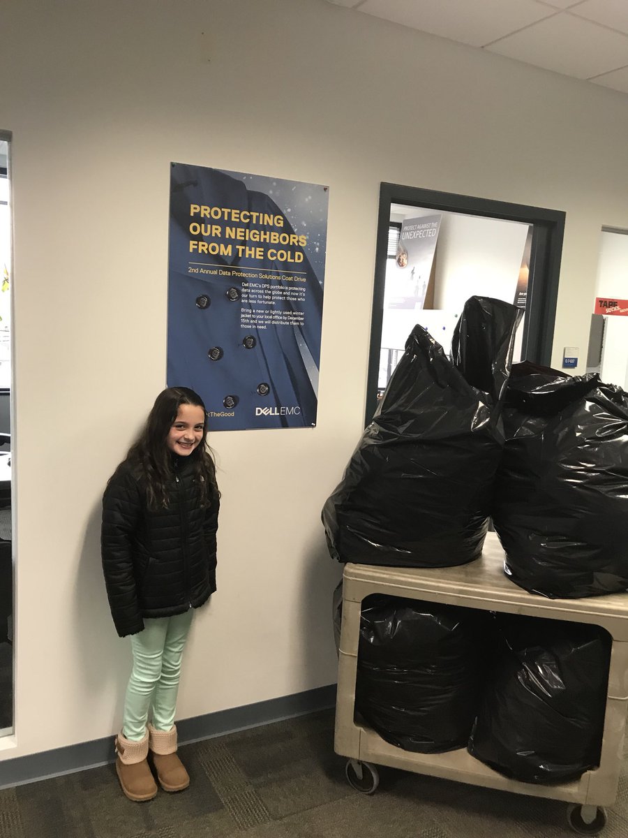TheMikeMeyer's tweet photo. Final Dell EMC DPS coat drive talley in Conshohocken,PA -50 coats!  Had some assistance today from future DPS’r Amelia Meyer delivering coats to One Warm Coat/Angels of God Clothing Closet.  @DellEMCProtect @steve_hollander @RafChiodo @mgv36 @Dedupsky #ProtectTheGood #Iwork4Dell https://t.co/E6x8oalbqW