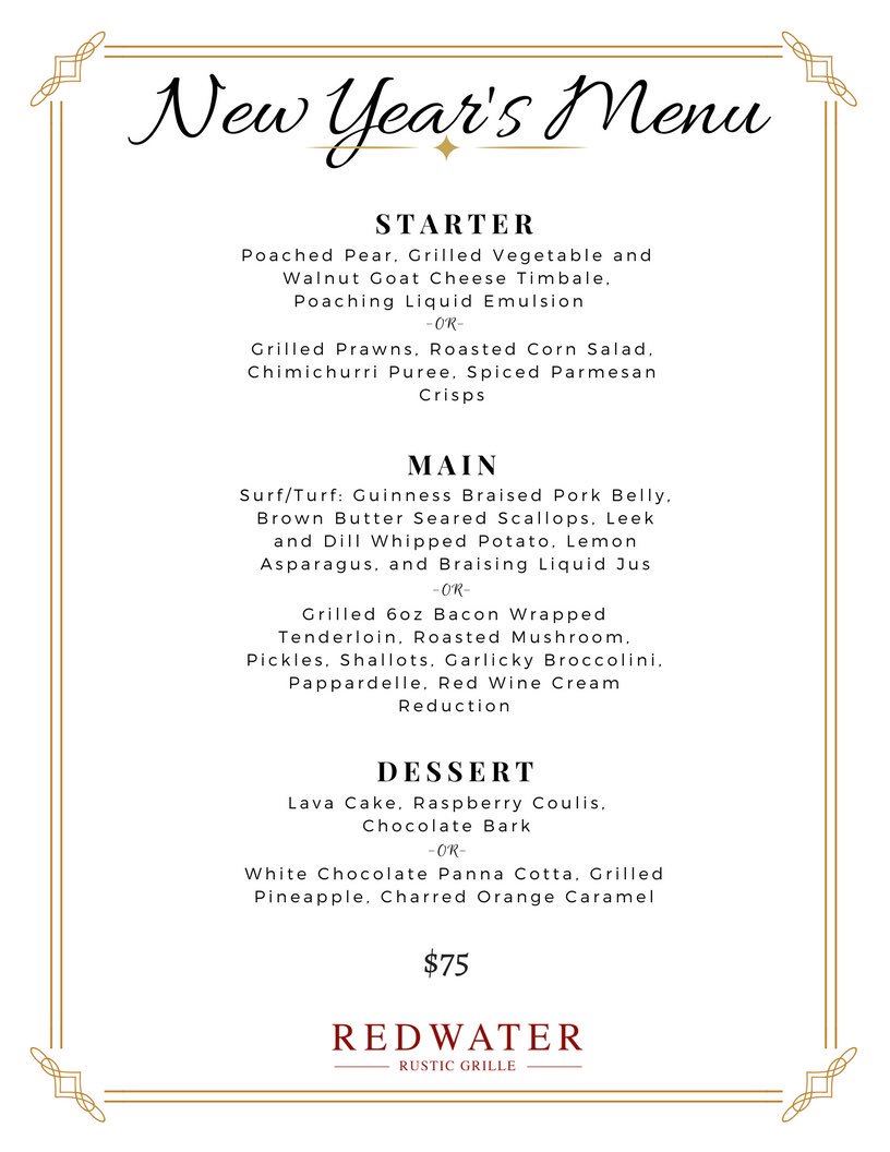 This weekend we are featuring a special 3 course gourmet New Year's menu, available this Saturday &amp; Sunday only. #charlottetown #pei