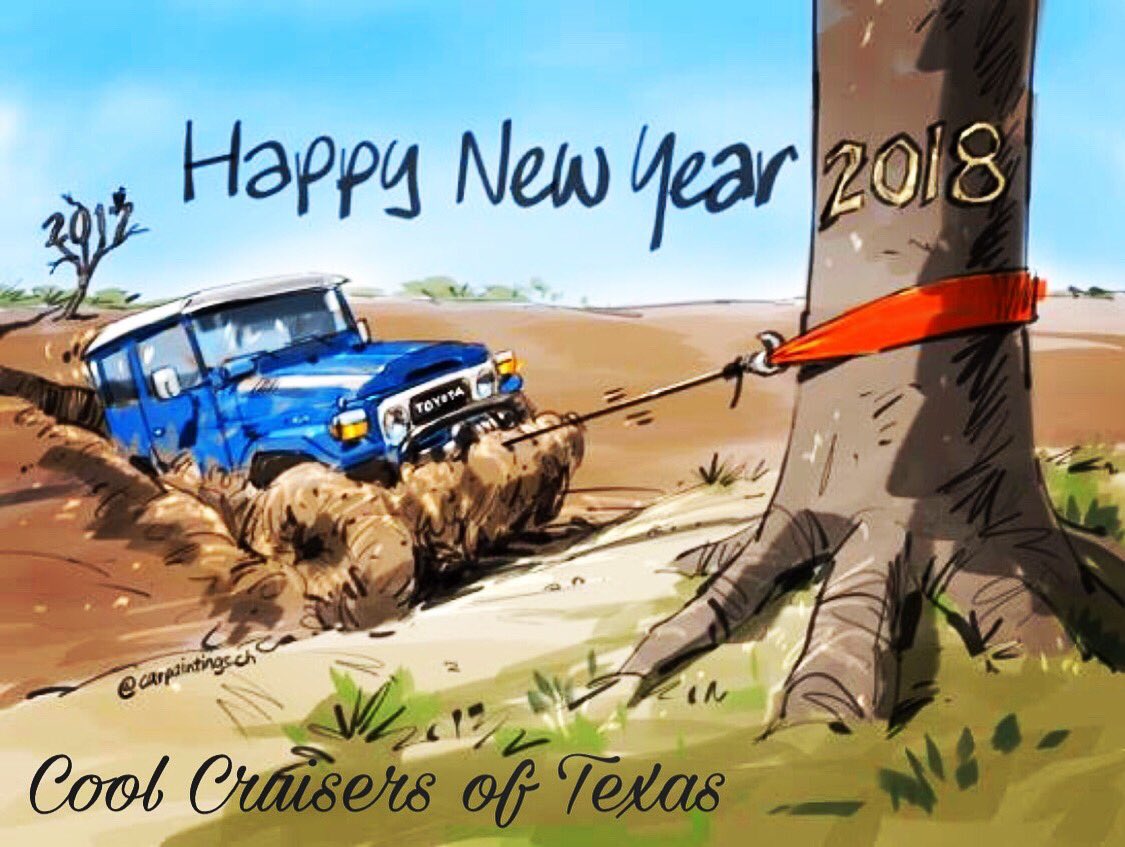 CoolCruisers's tweet photo. Advance Happy New Year 2018🎊 May you be blessed with all the Land Cruiser parts you need. #coolcruisersoftexas #toyota #landcruiser #ccotparts #fj40 #fj45 #fj60 #fj62 #since1989 #hfs #vintage #happynewyear #landcruiserlifestyle #texas #2017 #2018 #newyear2018 #classiccars #4wd https://t.co/OMRHQPAbmc