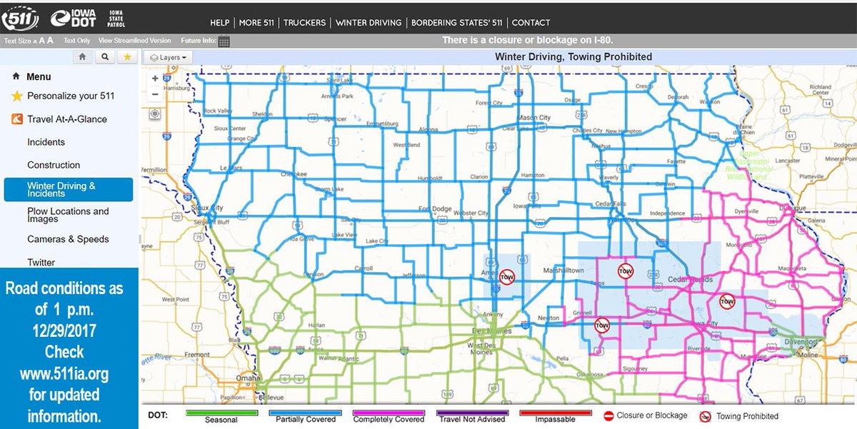 Iowa 511 Road Conditions Map