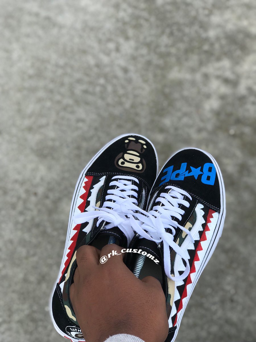 bape vans on feet
