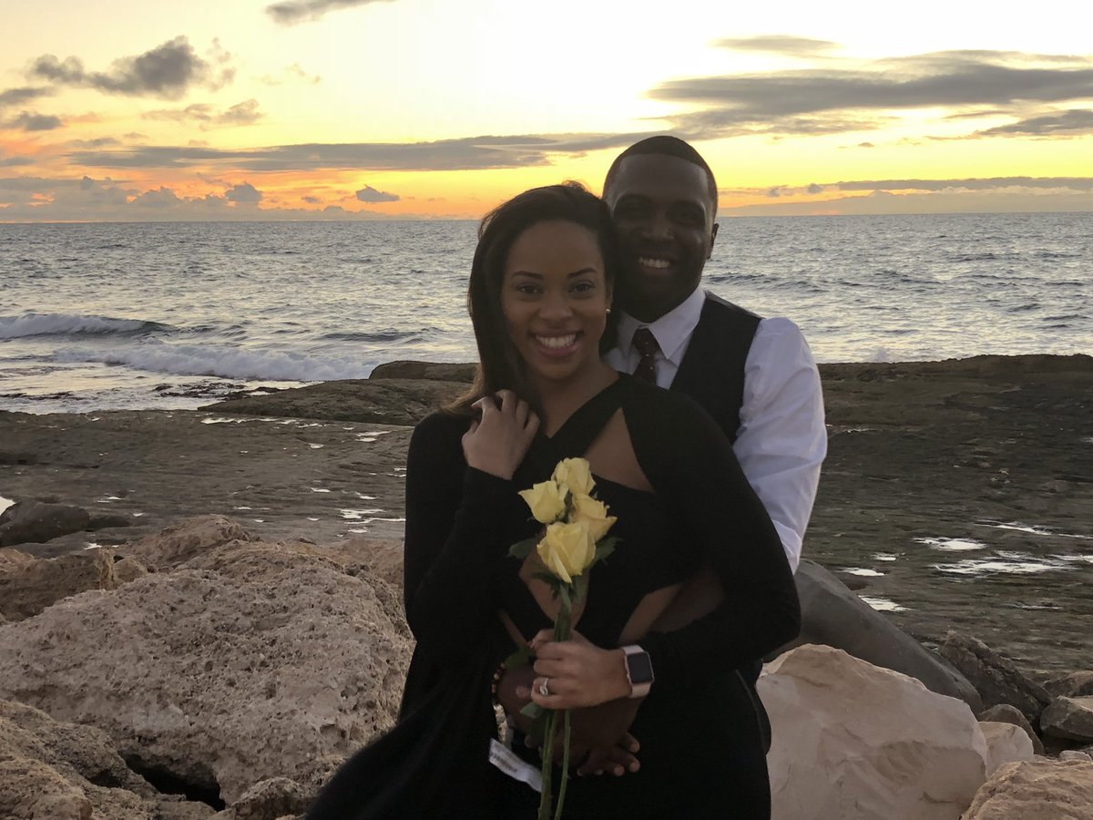 jordannhowze's tweet photo. Finally engaged to my college sweetheart. He popped the question in Hawaii on my birthday and customized my engagement ring 🧡💍 #PerfectDay #PerfectBae https://t.co/BUP0GrWiXV