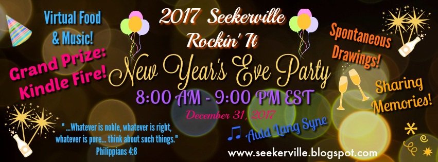 SKRViLL's tweet photo. Open invite to Seekerville's Rockin' It New Year's Eve party, 12/31/17 9:00 AM to 9:00 PM Eastern. #amwriting #amreading #amcool (WHAT???) Great convos, #ChristianFiction #faith #fun #prizes Calorie-free virtual food! A great way to start the new year, authors! https://t.co/gf6t1MbyfT