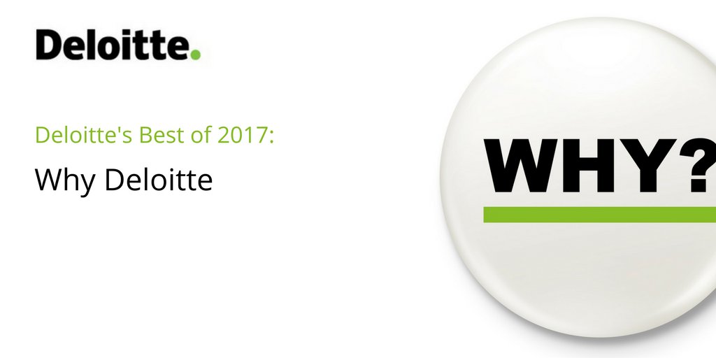 Deloitte's tweet photo. Deloitte employees share their #WhyDeloitte stories. See why these made our #Bestof2017 list: https://t.co/MSaJhBzp0i #NewYear https://t.co/DrbglG8iyT