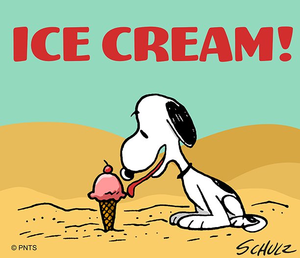 Snoopy's tweet photo. Every season is ice cream season. https://t.co/kdLtQkYkrk