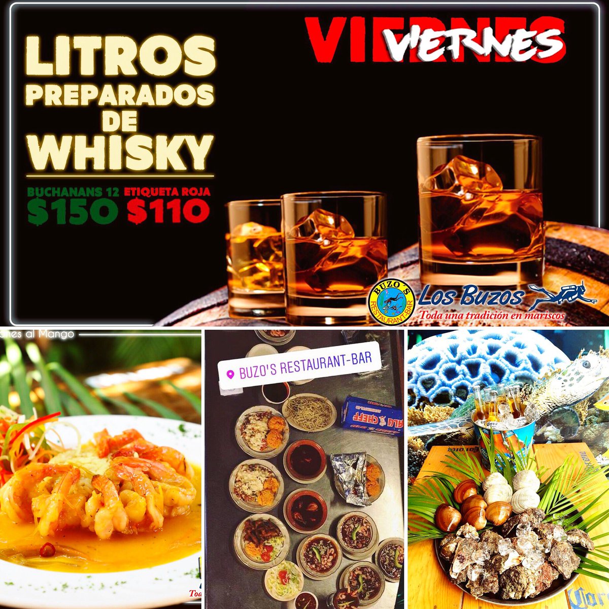 PlayaFood's tweet photo. Buzo’s restaurant 🦐 
Any whisky lover ? 🙋🏽‍♂️ This is your night 
Simply, the best seafood in Playa del Carmen at the best price 💵
Go there for great food and a great time 
We love it... ❤️
Link TulumFood Website: https://t.co/YzjKtXMLkD
#playadelcarmen #playafood https://t.co/vkl42ysMSp
