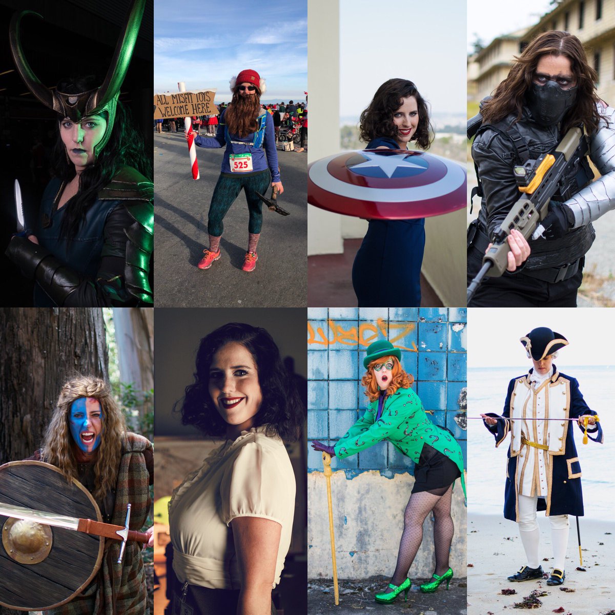 DeeGuardia's tweet photo. 2017 Cosplays...I’m sure I’m missing a few (and added one updated cosplay). What a year it has been. So entirely thankful for HubsterPhotography who was instrumental helping to bring these cosplays to life. #cosplayphotography #cosplay #2017 #Cosplay2017 https://t.co/l15lSiUMZs