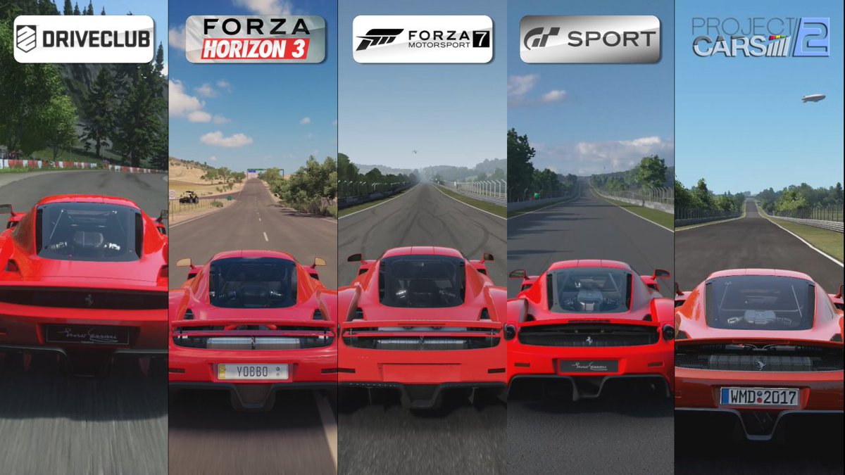 Forza 7 vs. Gran Turismo Sport vs. Project CARS 2 vs. DriveClub