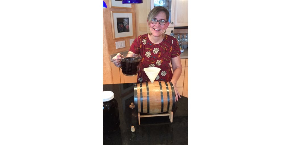 Seasoning my new oak barrel with #homemade cherry-infused brandy. After a month or so I'll replace the brandy with some homebrewed #Barleywine. Can't wait to make a brandy old-fashioned when this comes out of the barrel. My mouth is already watering! #CherryBrandy #Homebrew