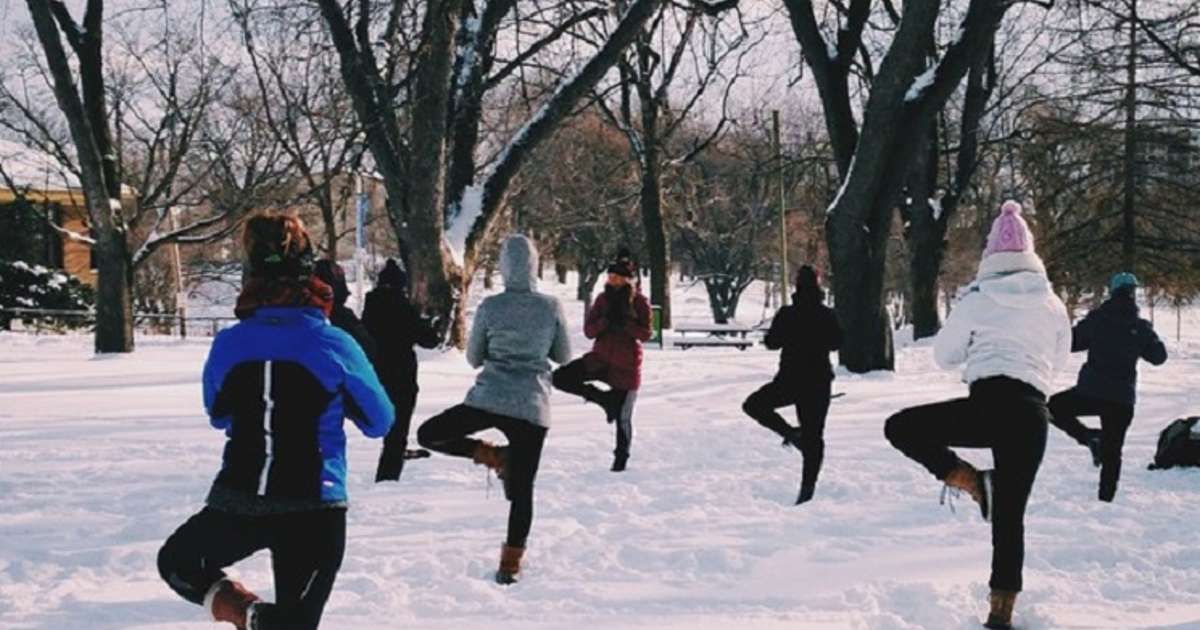 next level #snowyoga with these ladies! ❄️ ❄️ ❄️
