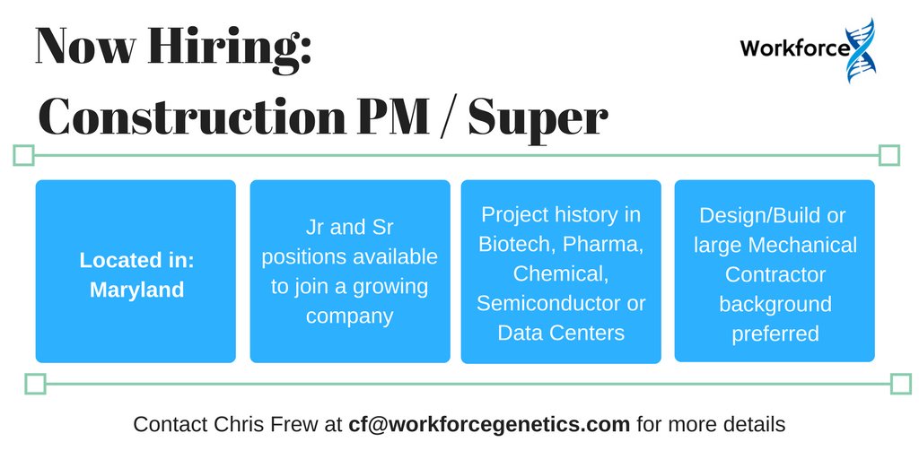 workforcegx's tweet photo. A New Year, new beginnings &amp; a new job is waiting for you.  If you're a PM or #Superintendent w/ Lab or Pharma experience &amp; looking for the opportunity to be a leader w/ an industry leading company. Look no further! Let's talk. #designbuild #construction #PMP #projectmanagemenet https://t.co/QXr1bFog9n