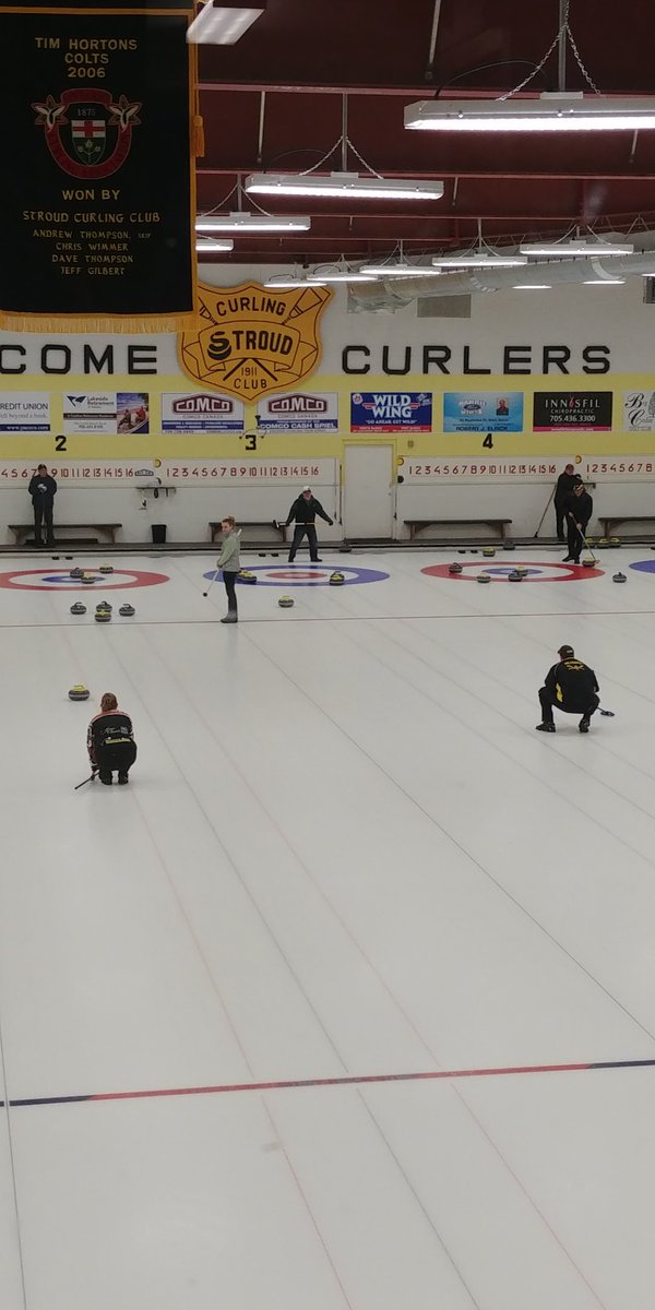 STROUDCURLING's tweet photo. A photo from our A and B finals last night. As our two winners look on to their final shots of the first ends. https://t.co/Xvq2WnJJSq