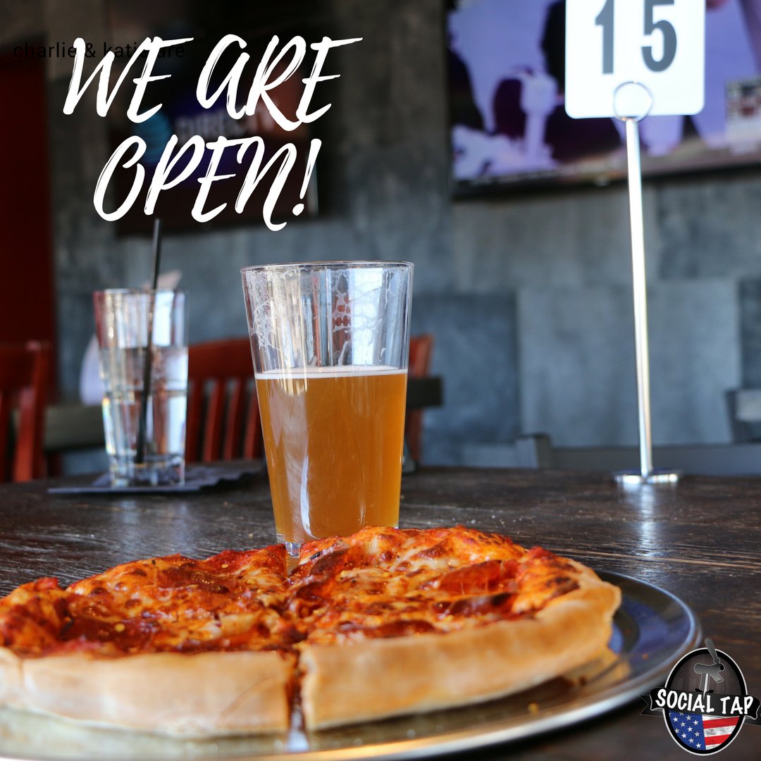 socialtapsdsu's tweet photo. WE'RE BACK! Come check out our new look - open at 3pm! #HappyHour all day, #Craftbeer starting at $3.50, #wine &amp; #cocktails from $4, #newmenu, and catch the Cotton Bowl at 5:30pm. #USCvsOSU #eatdrinkbesocial #collegeareasd https://t.co/luyflmu2Jm