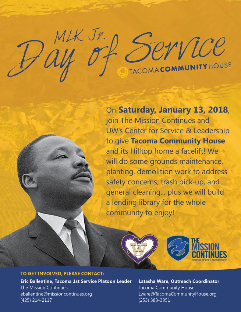 TCH1910's tweet photo. Join us Saturday, January 13th (10am-4pm) to give #Tacoma Community House some much-needed TLC! We will clean up the grounds &amp; build a lending library. 📚💕 @missioncontinue @uwtacoma #UWTCSL #MLK #MLKDayofService https://t.co/iUdDT1pfks