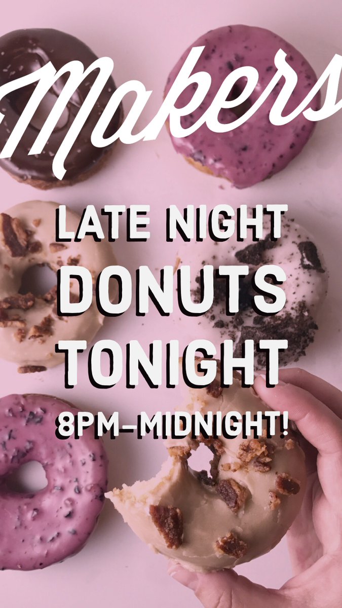 Late Night Donuts Tonight! 
8pm-Midnight. 
#knoxville #donuts #latenight