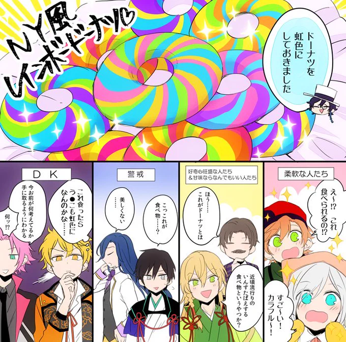 レインボ～な食べ物を見た時のぶんご～たちの反応 