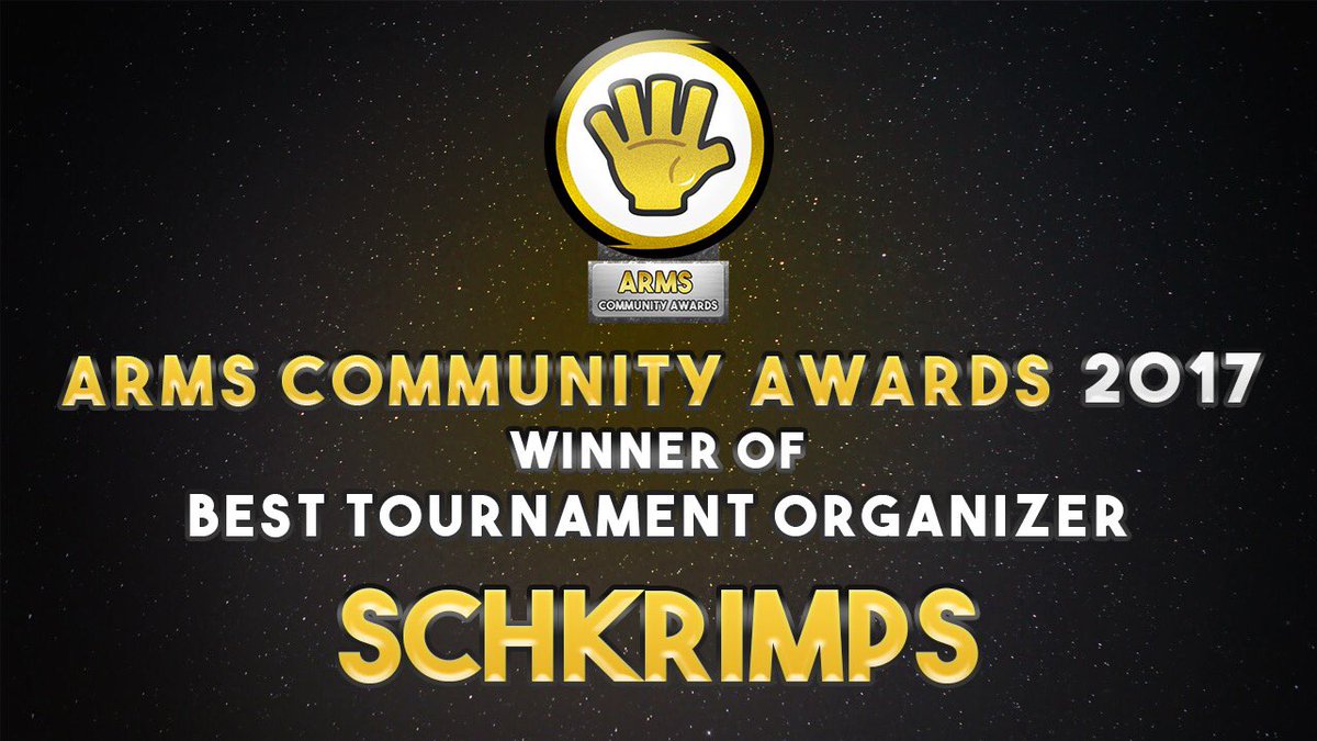 FellowsTV's tweet photo. Congratulations to @Schkrimps, TO of Fight Club, Mega League Monday, and Ramen Bowl, who won best tournament organizer! #ACA17 https://t.co/vmtbxYvcVv