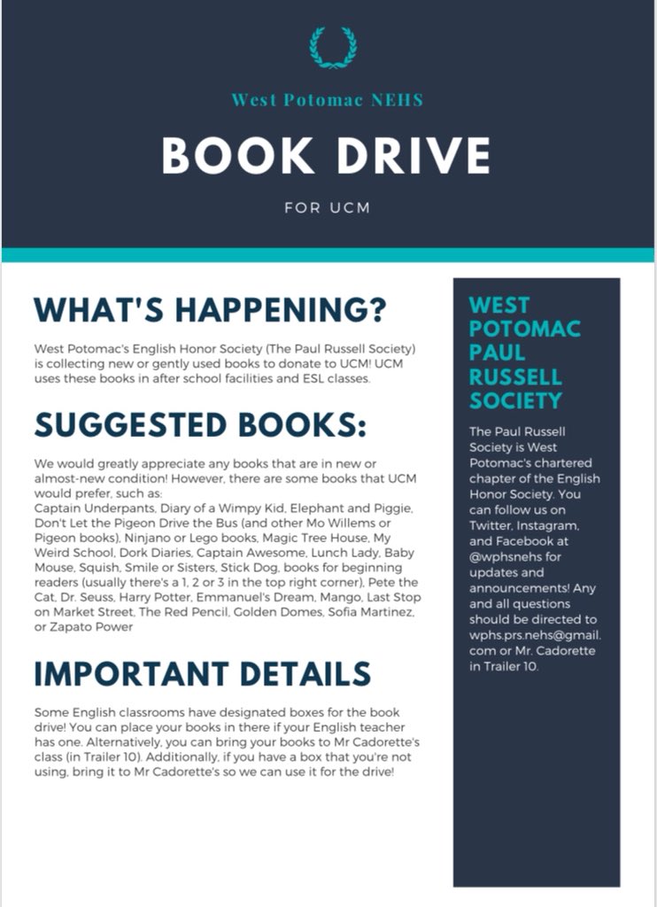 Information about the book drive!