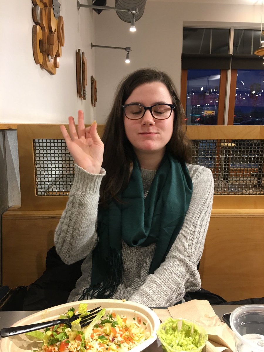 We were craving some good old fashion  @ChipotleTweets! I haven’t had it in 7 months! Molly was hype because she hasn’t had in 2 months.