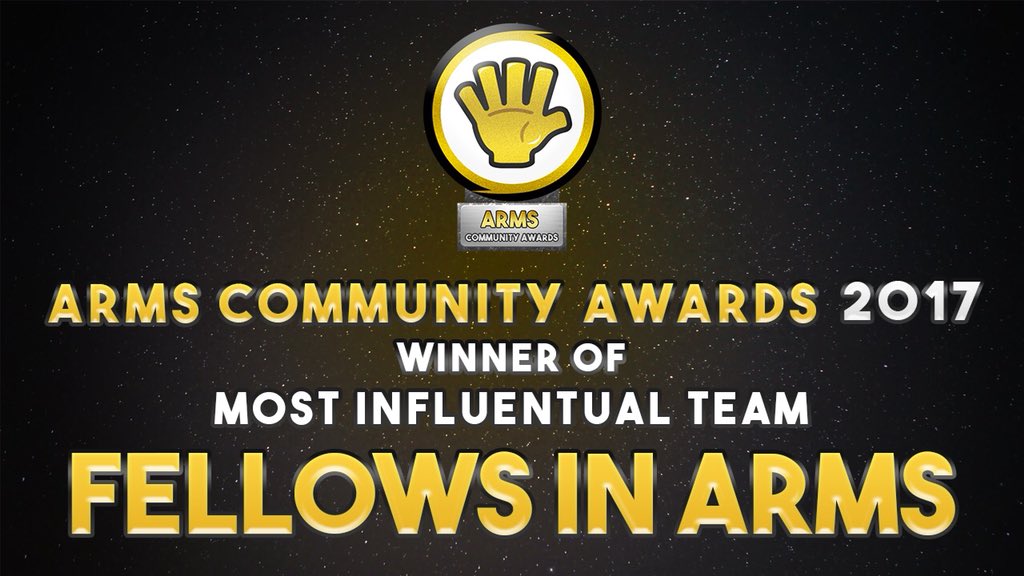 FellowsTV's tweet photo. Thank you for voting Fellows in ARMS as the most influential team! We’re all very flattered! #ACA17 https://t.co/jeX7WckWr3