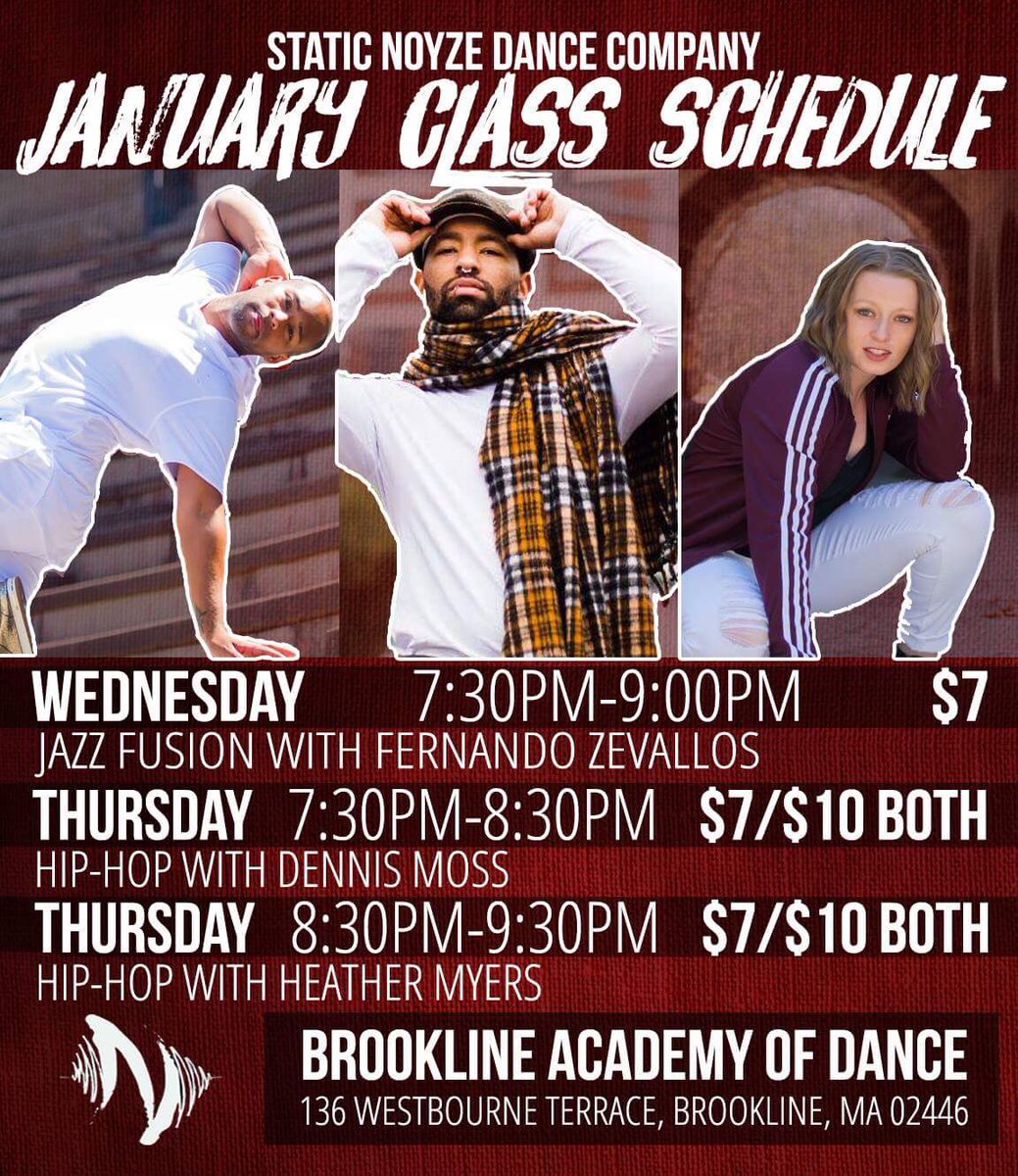 New schedule!!! #dance #boston #bostondancescene #staticnoyze