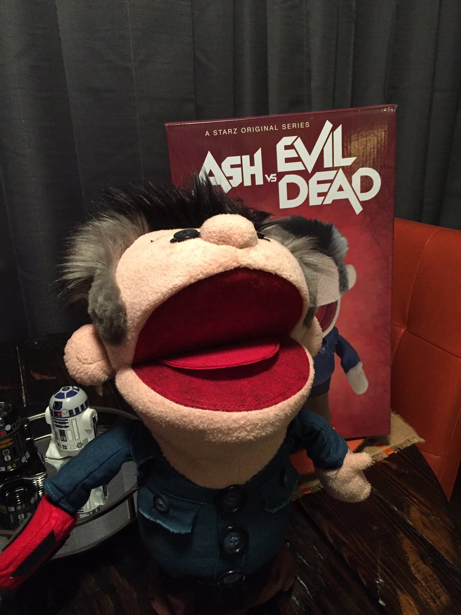 Lilwickidz's tweet photo. New addition to our cemetery.  It's Ashy Slashy!  Isn't he adorable? @AshvsEvilDead https://t.co/AenKutCZYY