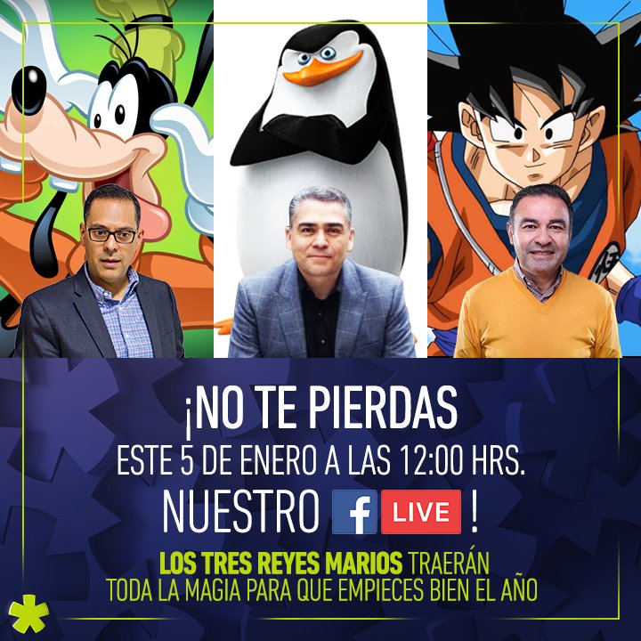 MiCanal5's tweet photo. ¡Los esperamos este 5 de Enero en nuestro Fb Live con @mariofilio @MarioArvizu y @ccp_mario! https://t.co/AvsOkM63xM