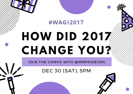 🎉🎉🎉CONVO ALERT!🎉🎉🎉

#WAGI2017: "How did this year change you?"

Join us this afternoon as we talk about a year that has been challenging for many and life-changing for others.

Talk to you later at 5PM, mga mahal! Lablab!💕