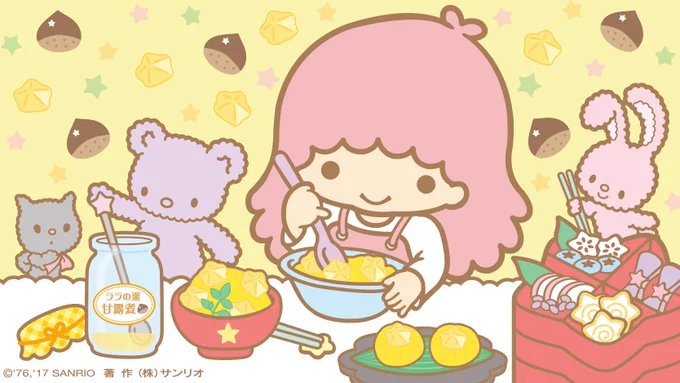 瓶詰めしておいた栗の出番がきたわよ〜☆  これで、栗きんとんを作りまーす☆ ネコさん、何ができあがるのか不思議そうな顔をしているわね☆ 