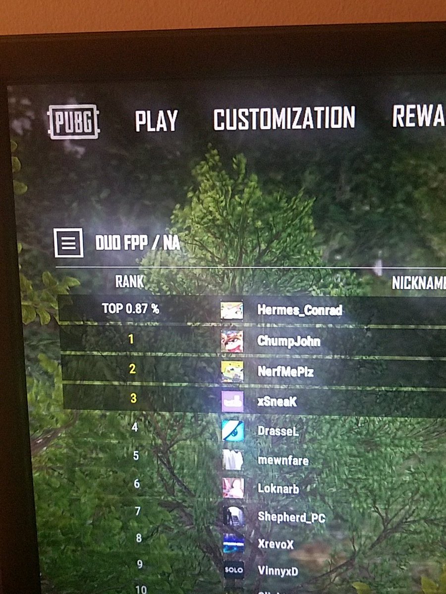 Turbo_Bacon4's tweet photo. ayyyyyy we @SpankJuice are the top .87 in Duo FPP #pubg #gaming #PLAYERUNKNOWNSBATTLEGROUNDS #Stats #leaderboard  
check me out when I'm live at 
https://t.co/pTf0VFZoiF
#twitch #streamer #smallstreamers https://t.co/pIvBQi0FAq