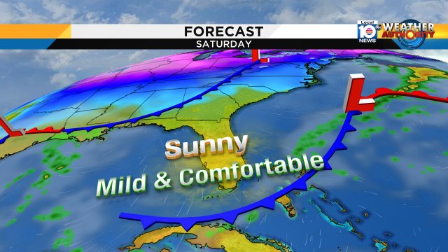 SATURDAY: Spectacular weather! Patchy morning fog & cool 60s give way to sunshine and upper 70s for the afternoon. https://t.co/YZDCxqAvsU