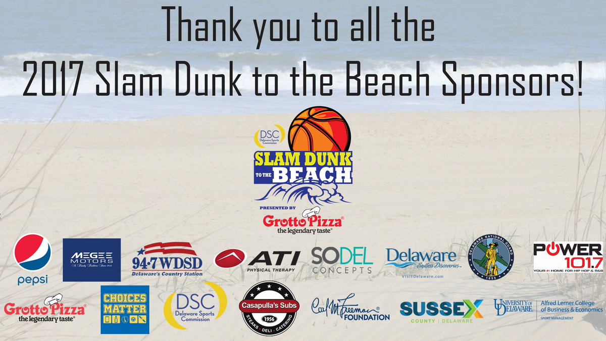 slamdunktobeach's tweet photo. We want to extend a very special thank you to all of the sponsors and local community for their support of #SlamDunkDE 2017! https://t.co/yEQKjuSdcZ