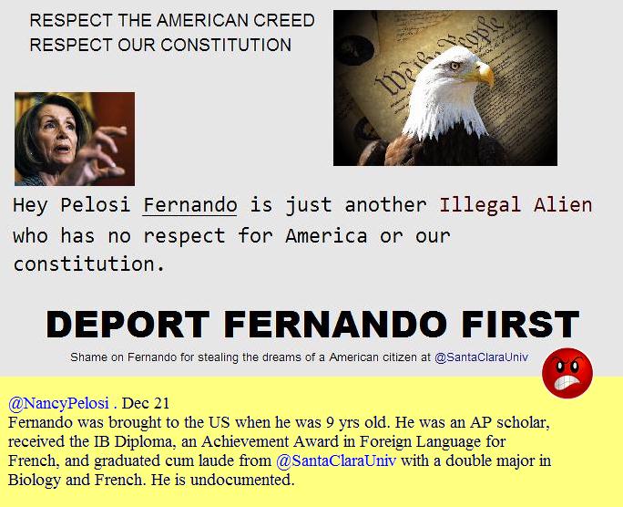 American_Creed's tweet photo. #Pelosi Fernando is just another #IllegalAlien that #Trump needs to #DEPORT. https://t.co/YbIipABI7E