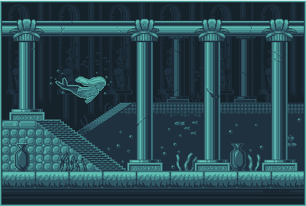 Mr_Pixelor's tweet photo. #pixel #pixelart RT @_Neverward: Exploring Atlantis ~ (corrected color!) #underwaterlevel #pixelart #landscape #pixel_dailies @Pixel_Dailies https://t.co/pEU7EBmMQ1