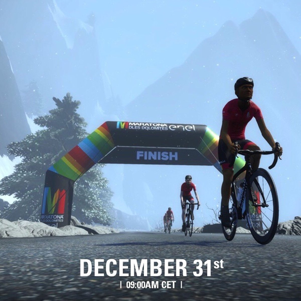 mdolomites's tweet photo. Join @GoZwift for the official Maratona Dles Dolomites eFondo TOMORROW!
Not only will you unlock the official @CastelliCycling #mdd31 kit, you could also be the lucky winner of 2 race entries at the real #mdd32 place in Italy on July 1st, 2018! https://t.co/xGc8UdUpge https://t.co/gqASihZbYf